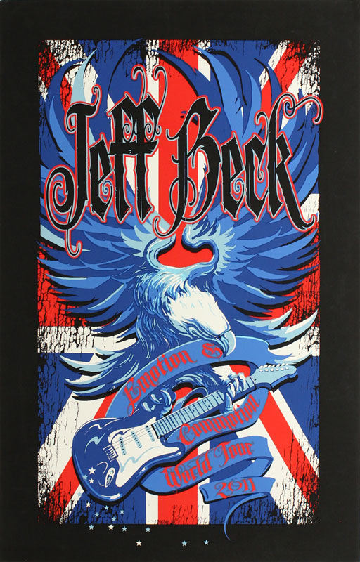 Richard Biffle Jeff Beck Emotion and Commotion 2011 World Tour Poster