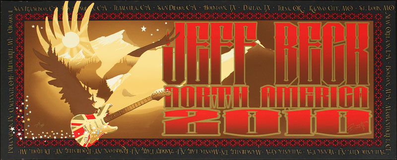 Richard Biffle Jeff Beck 2010 North America Tour Poster