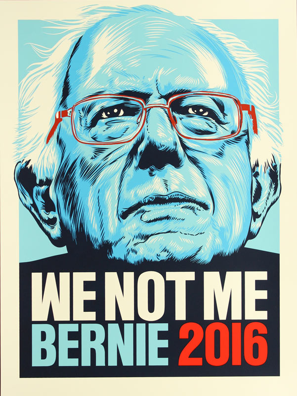 Christopher Cox We Not Me Bernie Sanders Presidential Campaign 2016 Poster