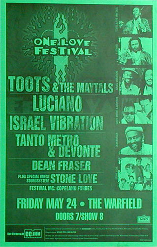 Toots and the Maytals - One Love Festival Poster