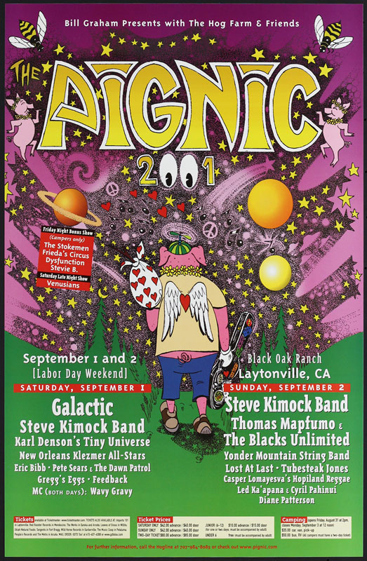 Bill Graham Presents Hog Farm PigNic 2001 Galactic Poster