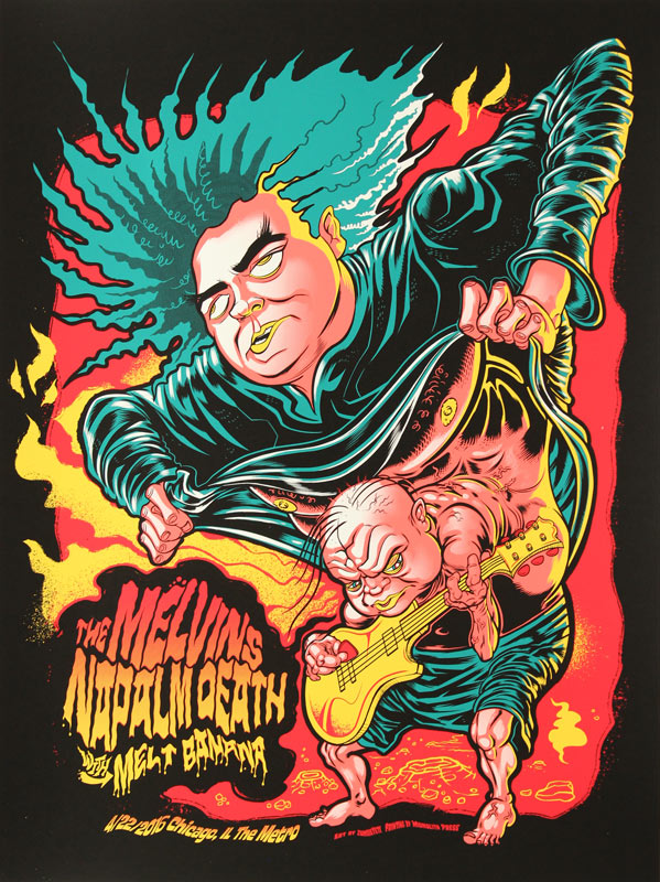 Zombie Yeti The Melvins with Napalm Death Poster