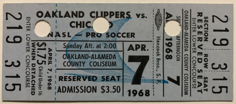 Oakland Clippers vs Chicago Mustangs Soccer Ticket