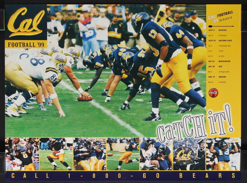 Cal Bears 1999 Football Season Schedule Coca-Cola Poster