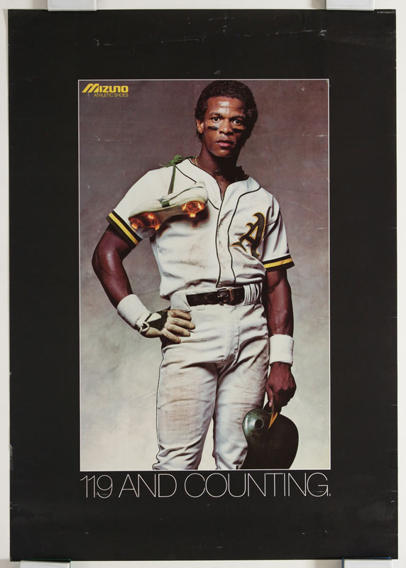 Mizuno Shoes Oakland A's Rickey Henderson 119 and Counting Poster