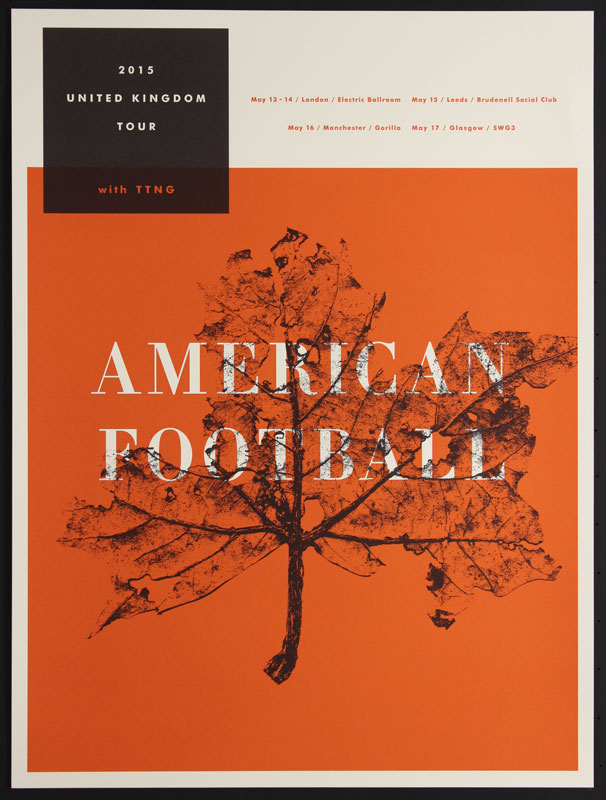 Jason Munn American Football 2015 United Kingdom Tour Poster