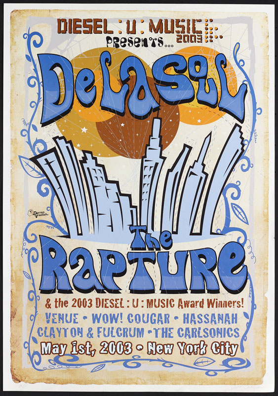 Darren Grealish Diesel:U:Music presents De La Soul and The Rapture Poster