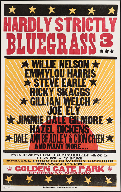 Hatch Show Print Hardly Strictly Bluegrass 3 Poster