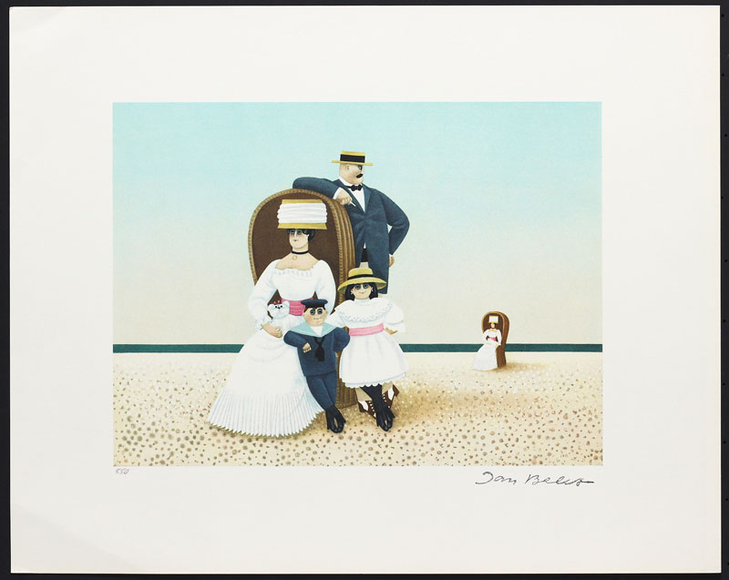 Jan Balet Family on the Beach Art Print