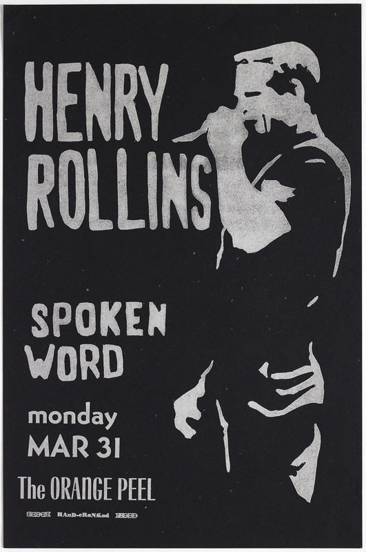 Hand-cRaNKed Henry Rollins Spoken Word Poster