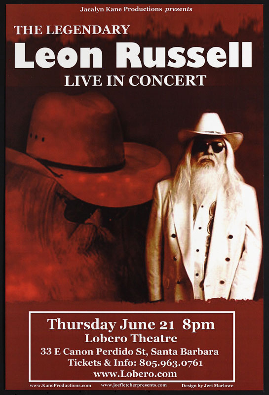 Jeri Marlowe The Legendary Leon Russell Live in Concert Poster