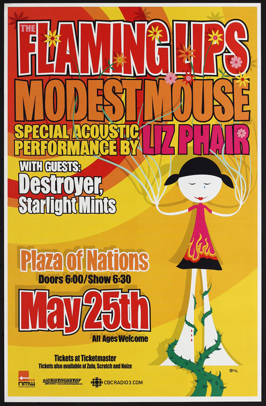 Robe The Flaming Lips - Modest Mouse - Liz Phair Poster