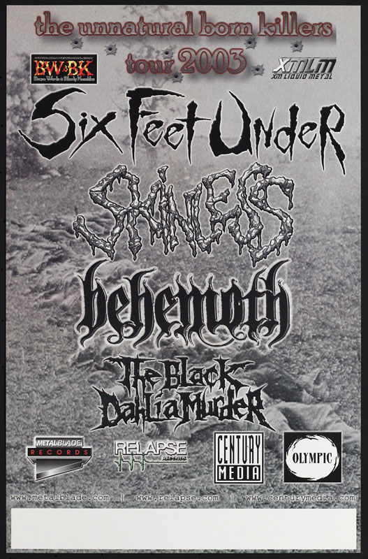 Six Feet Under - The Unnatural Born Killers Tour Poster