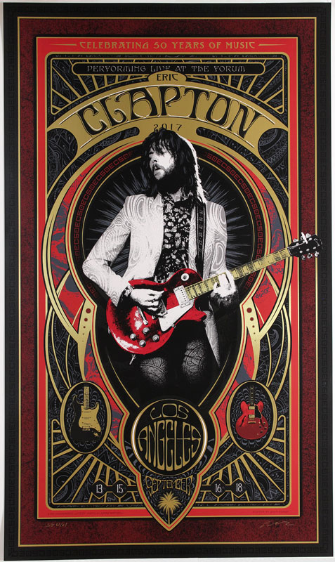 Adam Pobiak Eric Clapton 50th Anniversary Fall 2017 Los Angeles Forum Poster