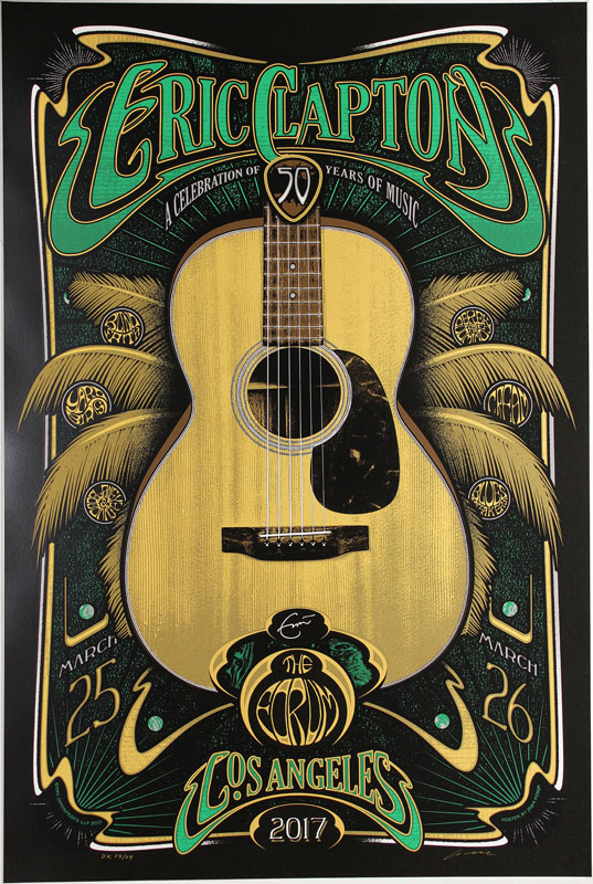 Adam Pobiak Eric Clapton 50th Anniversary Spring 2017 Los Angeles Forum Poster