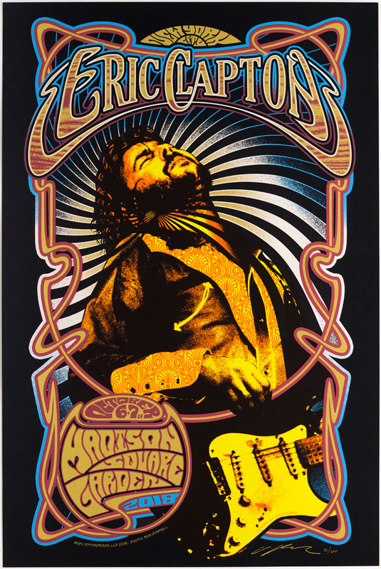 Adam Pobiak Eric Clapton Madison Square Garden Black Version Poster