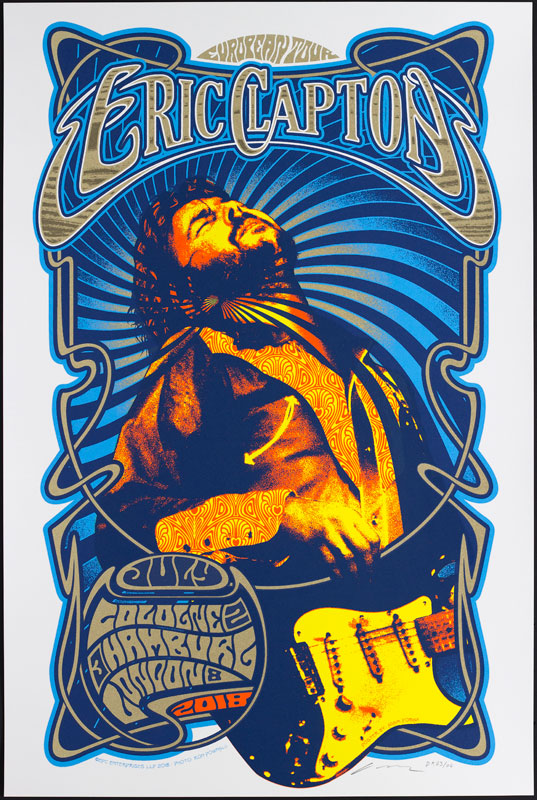 Adam Pobiak Eric Clapton European Tour White Version Poster