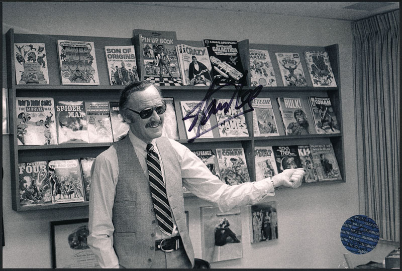 Stan Lee at Marvel Office 1980 Autographed Photo