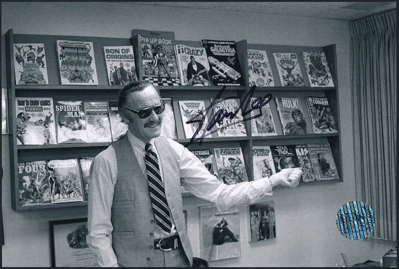 Stan Lee at Marvel Office 1980 Autographed Photo