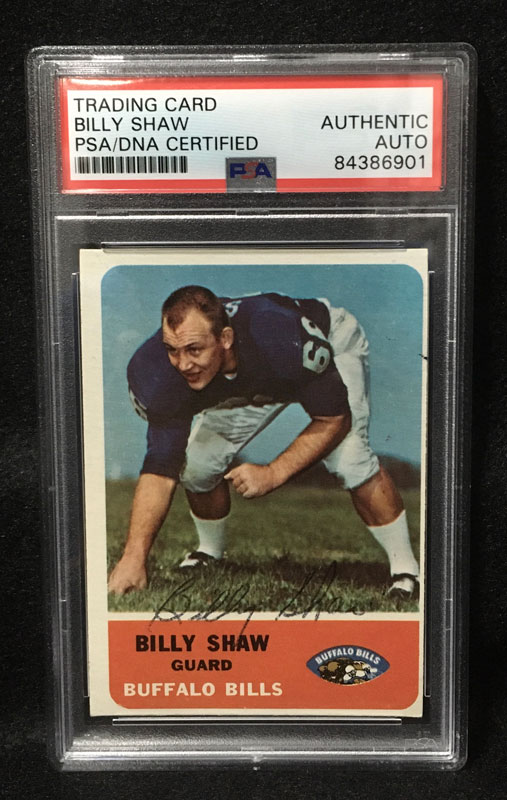 1962 Fleer Billy Shaw #16 Signed PSA/DNA Autographed Football Card