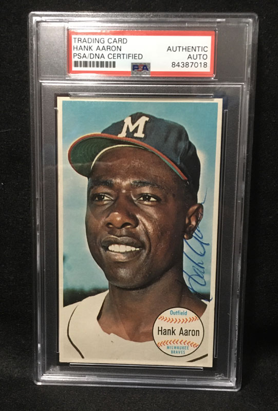 1964 Topps Giants Hank Aaron #49 Signed PSA/DNA Autographed Baseball Card
