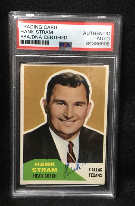 1960 Fleer Hank Stram #116 Rookie Signed PSA/DNA Autographed Football Card