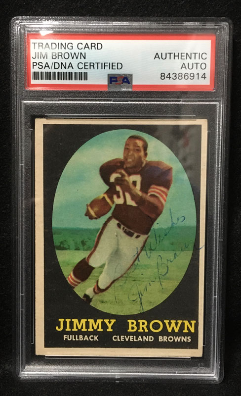 1958 Topps Jimmy Brown #62 Signed PSA/DNA Inscribed Best Wishes Autographed Football Card