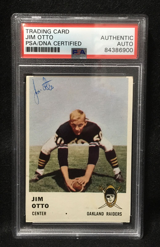 1961 Fleer Jim Otto #165 Signed PSA Autographed Football Card