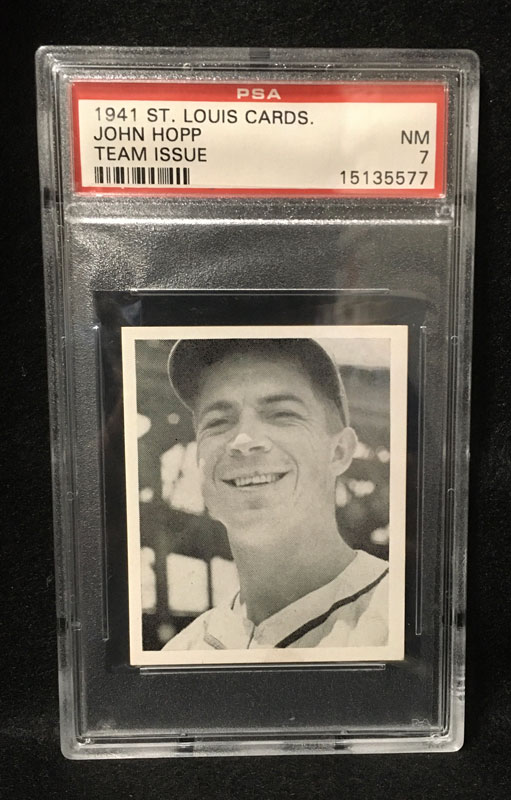 1941 St Louis Cardinals Team Issue Baseball John Hopp PSA 7 NM Graded Baseball Card
