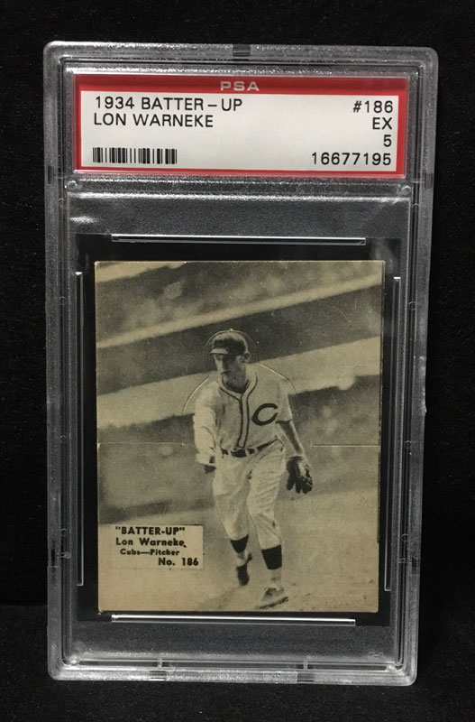 1934 Batter-Up Lon Warneke #186 PSA 5 EX Graded Baseball Card