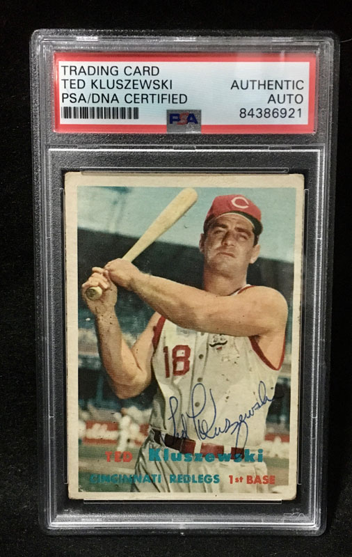 1957 Topps Ted Kluszewski #165 Signed PSA Autographed Baseball Card