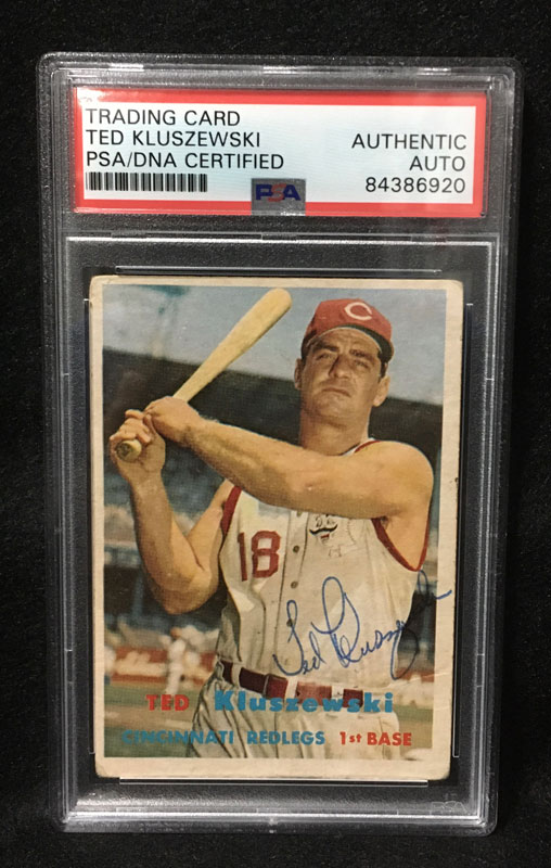 1957 Topps Ted Kluszewski #165 Signed PSA Autographed Baseball Card