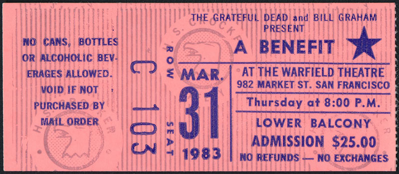 Grateful Dead Ticket Stub
