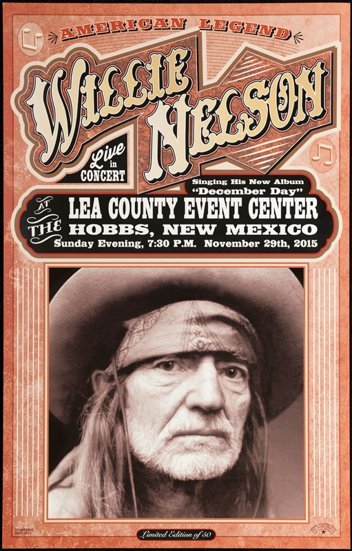 Franks Bros. Sales Willie Nelson - December Day Album Performance Poster