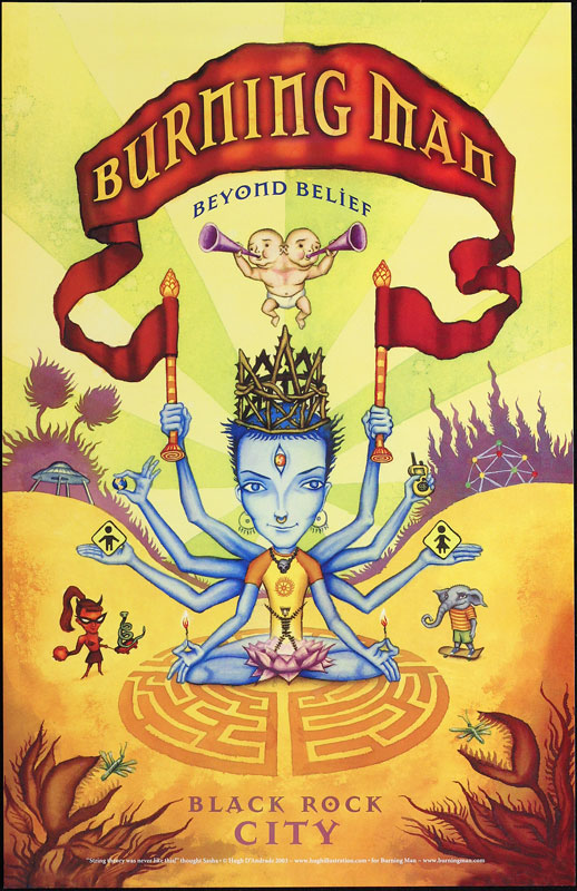 Hugh D'Andrade Burning Man 2003 Poster