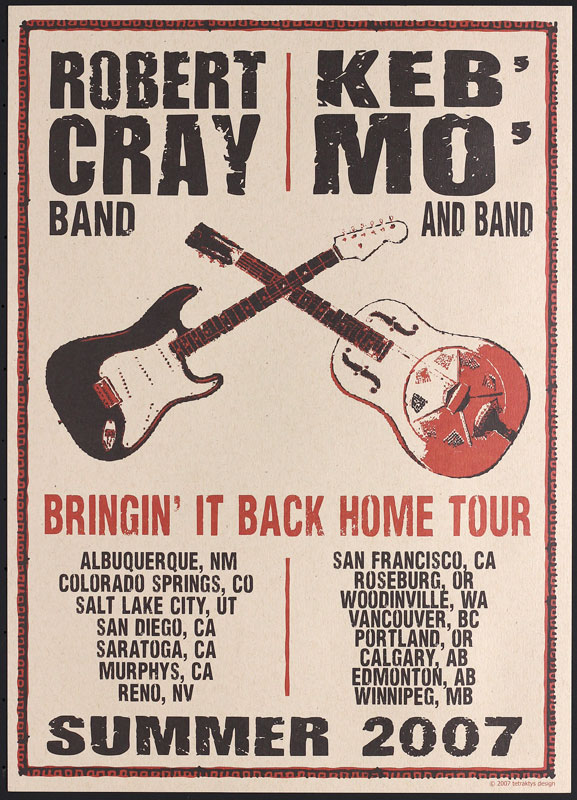 Tetraktys Design Robert Cray - Keb' Mo' - Summer 2007 Tour Poster