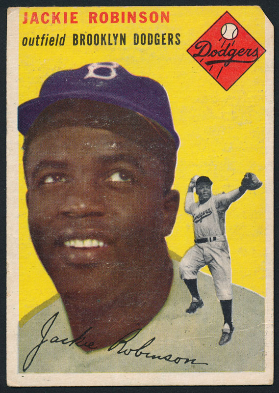 1954 Topps Jackie Robinson #10 Brooklyn Dodgers Baseball Card