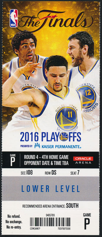 2016 NBA Finals Game 7 Warriors Cavaliers LeBron James The Block Basketball Ticket