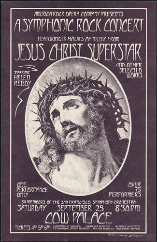Mark T. Behrens Music from Jesus Christ Superstar starring Helen Reddy Handbill