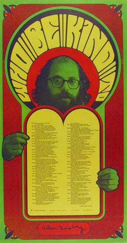 Wes Wilson Allen Ginsberg Broadside Who Be Kind To Poster