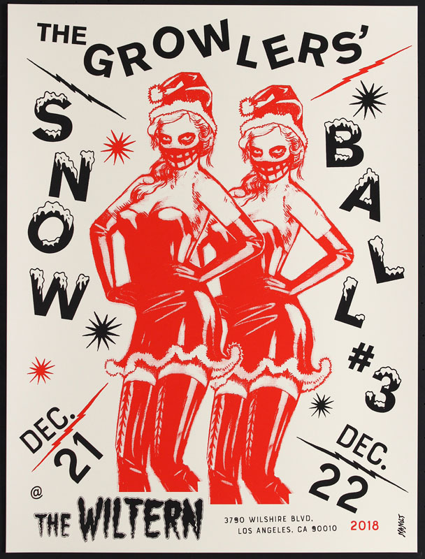 Lizzie Nanut The Growlers' Snow Ball No. 3 Red Poster