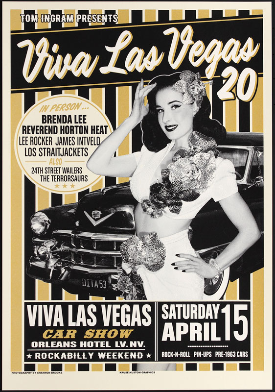 Kruse Kustom Graphics - Photography by Shannon Brooke Viva Las Vegas 20 Car Show Dita Von Teese Poster