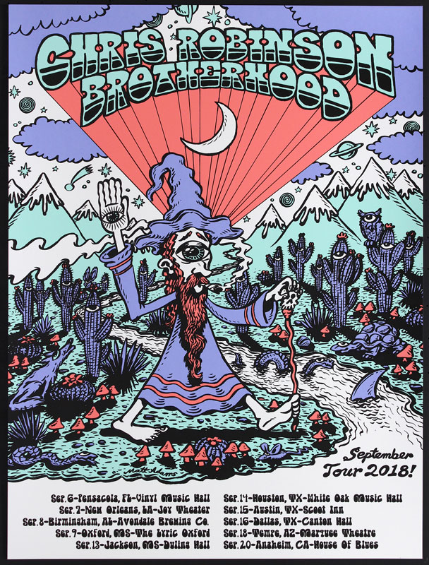 Matt Adams Chris Robinson Brotherhood September Tour 2018 Poster