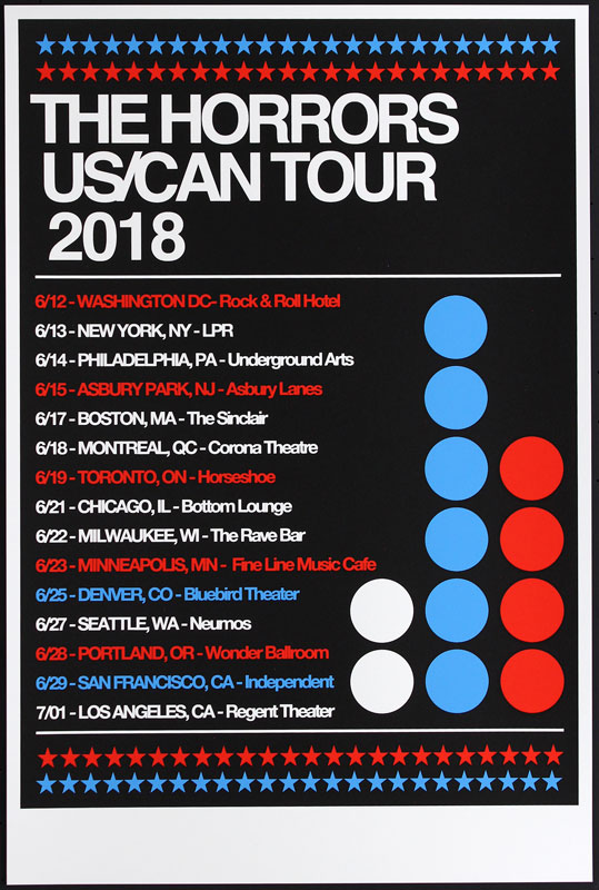 The Horrors US/Canada Tour 2018 Poster