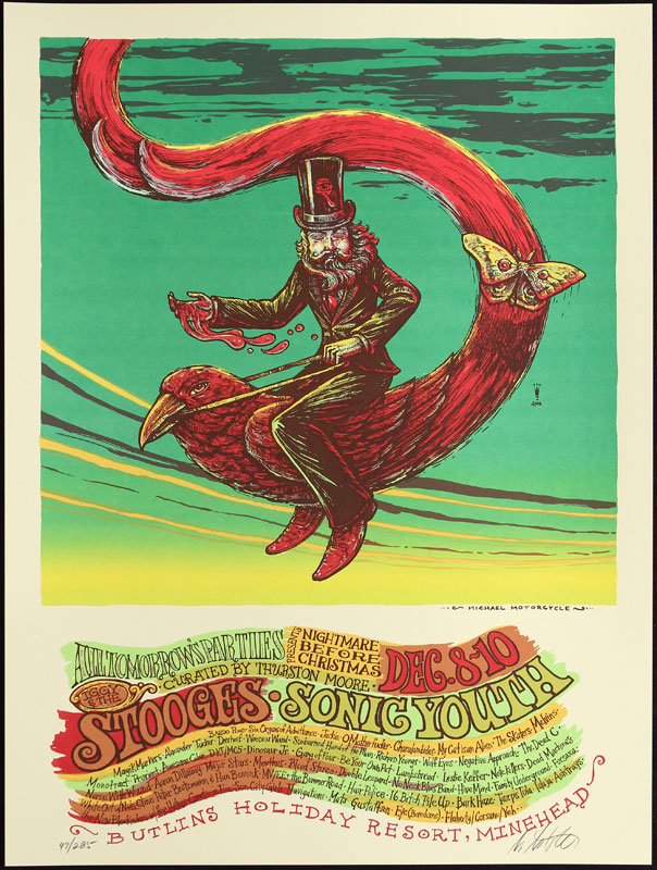 Michael Michael Motorcycle Sonic Youth - The Stooges - All Tomorrow's Parties Festival Poster