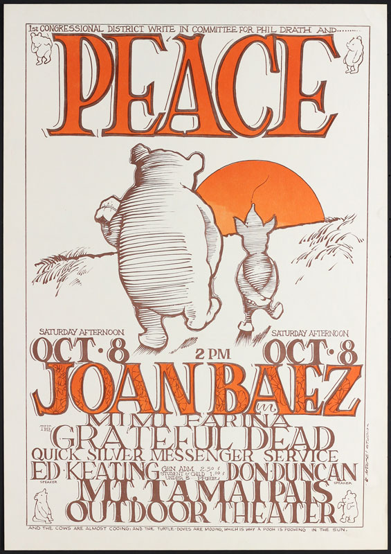 Stanley Mouse Peace - Joan Baez - Grateful Dead Poster