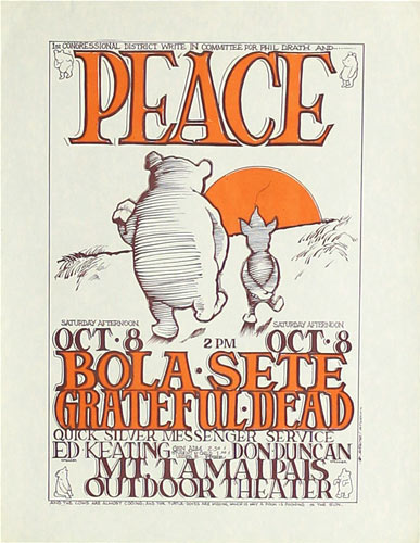 Stanley Mouse Peace - Bola Sete and Grateful Dead Handbill