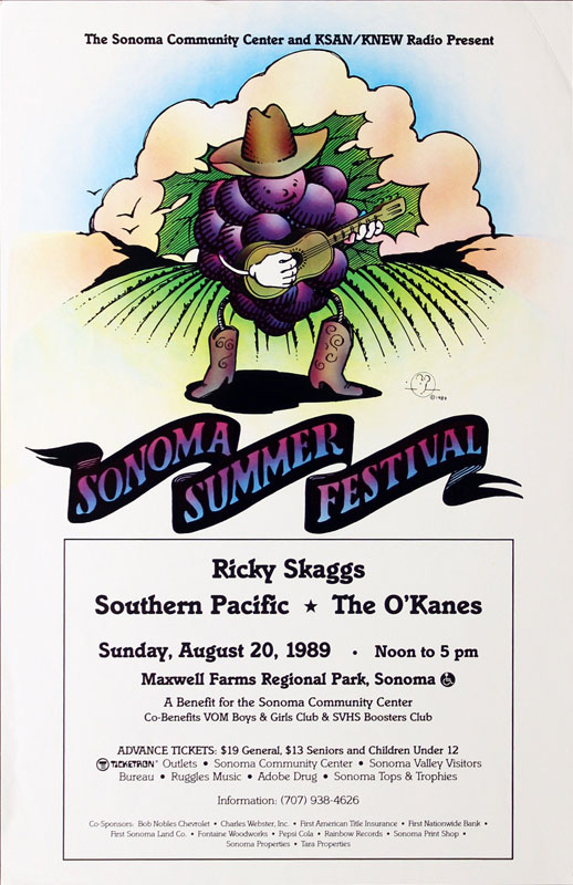 Stanley Mouse Sonoma Summer Festival - Ricky Skaggs Poster