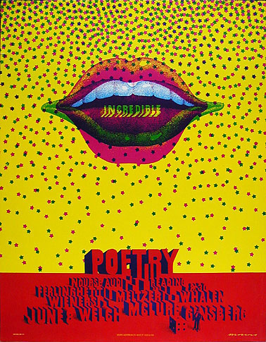 Victor Moscoso NR # 24-1 Poetry Reading Neon Rose NR24 (B-5) Poster