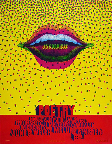 Victor Moscoso NR # 24-1 Poetry Reading Neon Rose NR24 (B-5) Poster